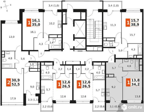 Продам 1-комн. квартиру 34.2 кв.м.. Фото 1.