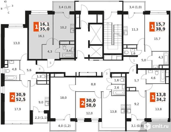 Продам 1-комн. квартиру 35.4 кв.м.. Фото 1.