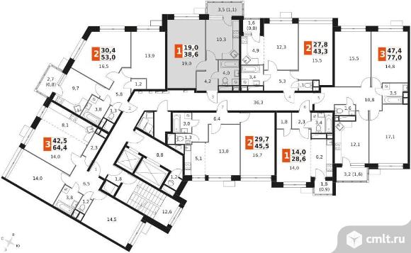 Продам 1-комн. квартиру 38.6 кв.м.. Фото 1.