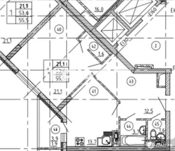 1-комнатная квартира 53,9 кв.м. Фото 1.