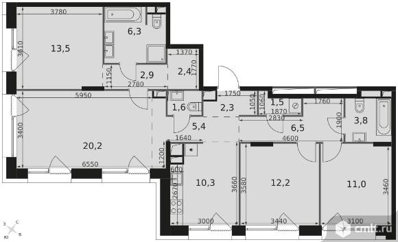 4-комнатная квартира 99,9 кв.м - ЖК "The LAKE". Фото 1.