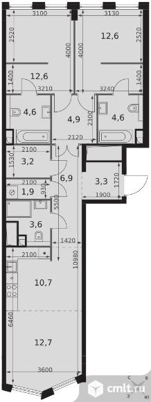 3-комнатная квартира 81,6 кв.м - ЖК "Sydney City". Фото 1.
