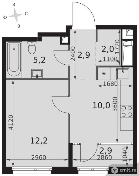 1-комнатная квартира 35,2 кв.м - ЖК "Sydney City". Фото 1.