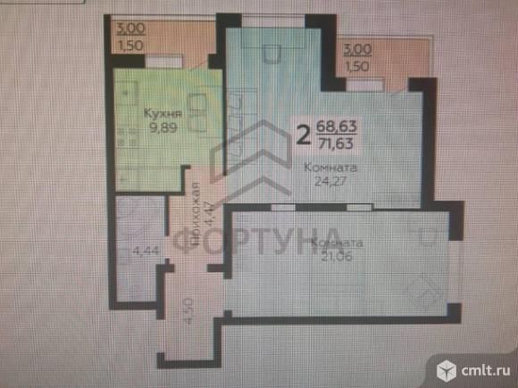 2-комнатная квартира 72 кв.м. Фото 1.
