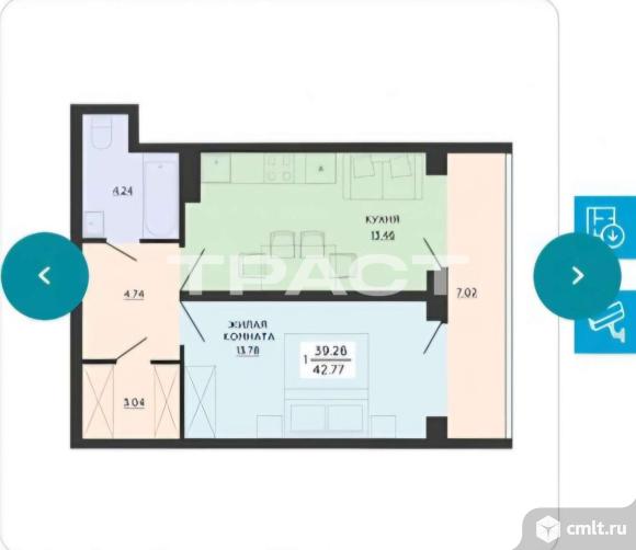 1-комнатная квартира 43 кв.м. Фото 18.