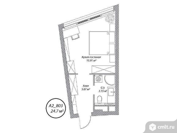 Продам 1-комн. квартиру 24.7 кв.м.. Фото 1.