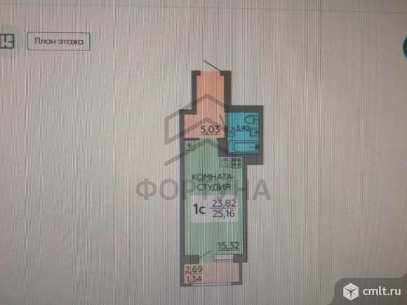 1-комнатная квартира 24,7 кв.м. Фото 1.