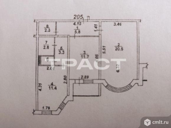 2-комнатная квартира 60,1 кв.м. Фото 10.