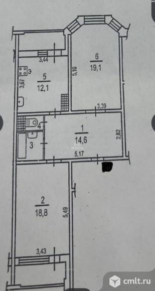 2-комнатная квартира 70,8 кв.м. Фото 15.