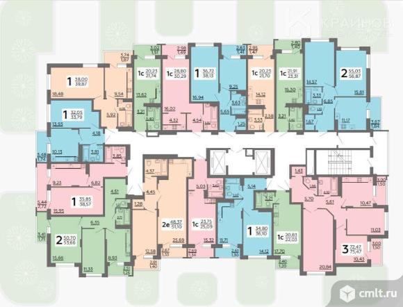 3-комнатная квартира 72,4 кв.м. Фото 8.