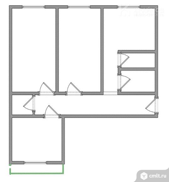 3-комнатная квартира 67,3 кв.м. Фото 1.