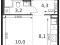 1-комнатная квартира 25,6 кв.м. Фото 2.