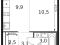 1-комнатная квартира 29 кв.м. Фото 2.