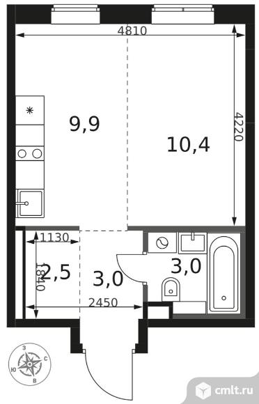 1-комнатная квартира 28,8 кв.м - ЖК "1-й Химкинский". Фото 1.