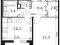 1-комнатная квартира 37,7 кв.м. Фото 2.