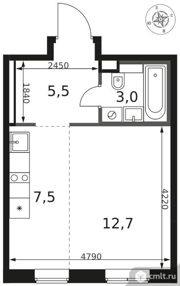 1-комнатная квартира 28,7 кв.м - ЖК "1-й Химкинский". Фото 1.