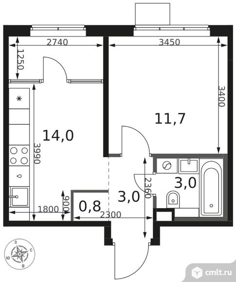 1-комнатная квартира 32,5 кв.м - ЖК "1-й Химкинский". Фото 1.