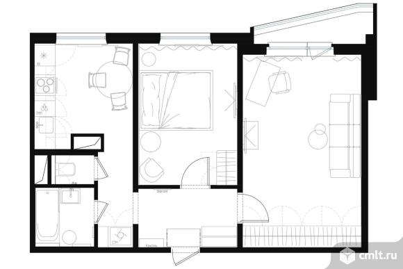 2-комнатная квартира 53,2 кв.м. Фото 11.