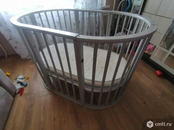 Кроватка детская, трансформер, овальная, б/у. Фото 4.