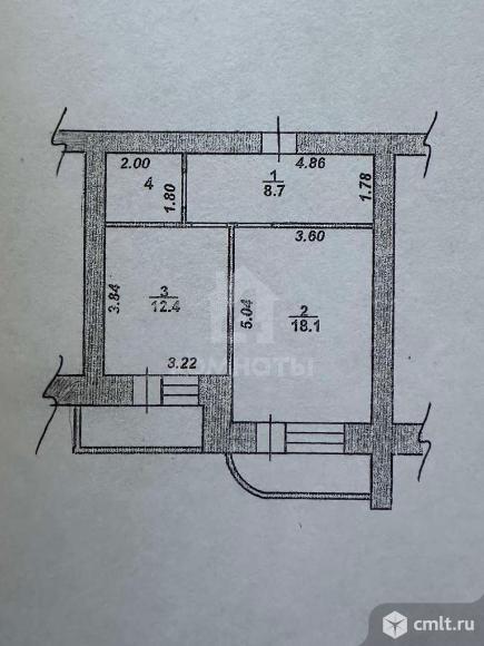 1-комнатная квартира 43 кв.м. Фото 11.
