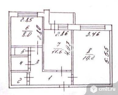 2-комнатная квартира 55 кв.м. Фото 5.