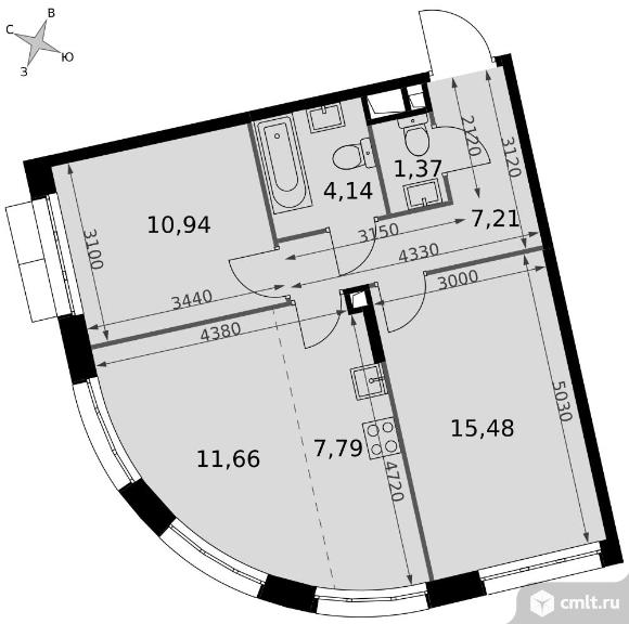 3-комнатная квартира 58,59 кв.м - ЖК "Движение. Говорово". Фото 1.