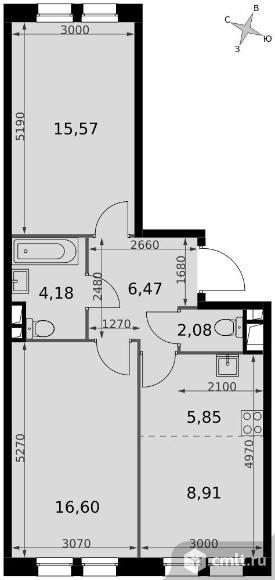 3-комнатная квартира 59,6 кв.м - ЖК "Движение. Говорово". Фото 1.