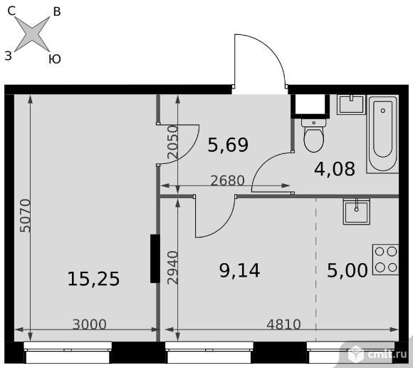 2-комнатная квартира 39,16 кв.м - ЖК "Движение. Говорово". Фото 1.