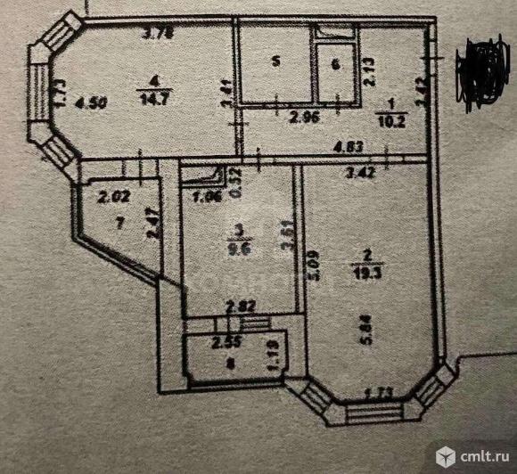 2-комнатная квартира 58,9 кв.м. Фото 10.