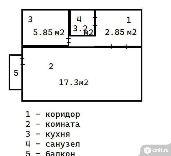 1-комнатная квартира 29,2 кв.м. Фото 16.