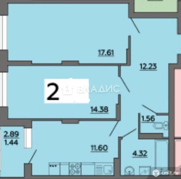 2-комнатная квартира 62,64 кв.м. Фото 16.