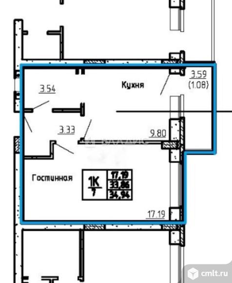 1-комнатная квартира 35 кв.м. Фото 20.