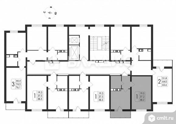 1-комнатная квартира 37,4 кв.м. Фото 11.