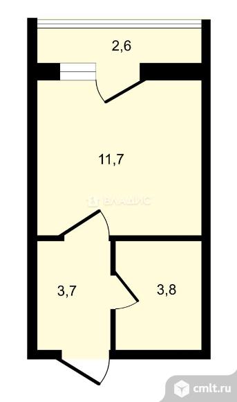 1-комнатная квартира 20,5 кв.м. Фото 6.