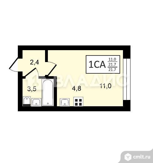 1-комнатная квартира 21,1 кв.м. Фото 13.