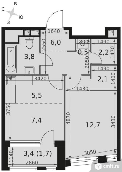 1-комнатная квартира 41,9 кв.м - ЖК "Роттердам". Фото 1.