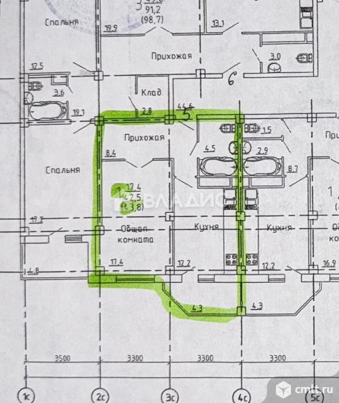1-комнатная квартира 43,3 кв.м. Фото 16.