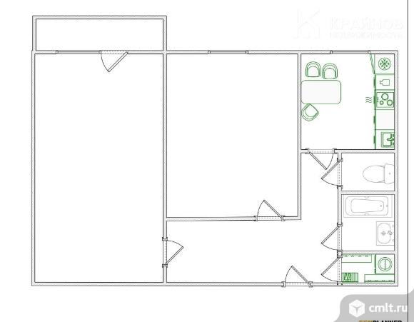 2-комнатная квартира 44,8 кв.м. Фото 13.