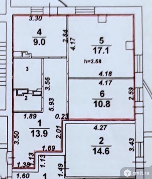 2-комнатная квартира 56,5 кв.м. Фото 13.