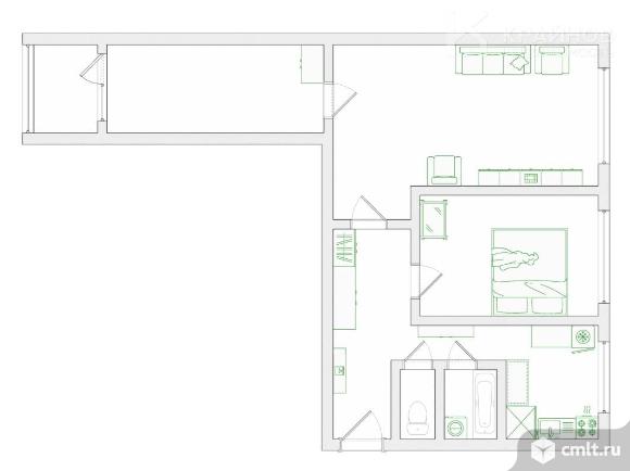 3-комнатная квартира 56,4 кв.м. Фото 1.