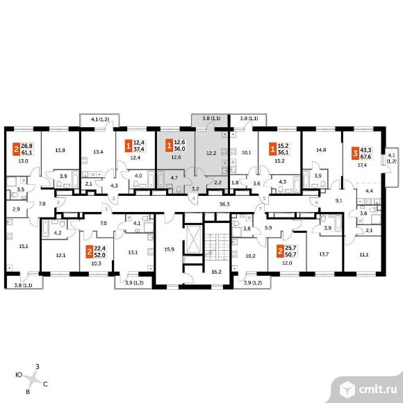 Продам 1-комн. квартиру 36 кв.м.. Фото 1.