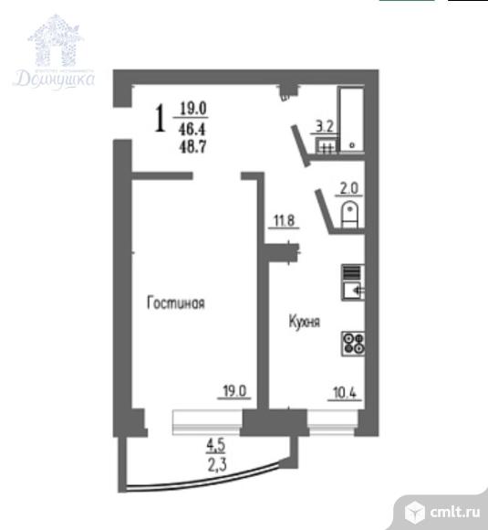 1-комнатная квартира 46,4 кв.м. Фото 13.