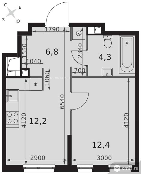1-комнатная квартира 35,7 кв.м - ЖК "Sydney City". Фото 1.