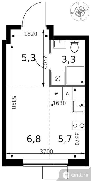 1-комнатная квартира 21,1 кв.м - ЖК "1-й Измайловский". Фото 1.