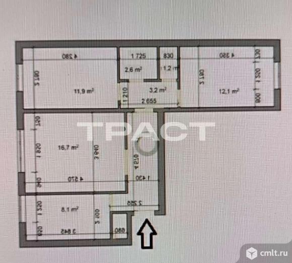 3-комнатная квартира 62 кв.м. Фото 7.