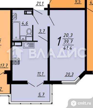 1-комнатная квартира 39,9 кв.м. Фото 10.