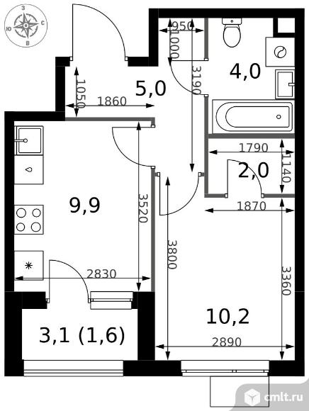 1-комнатная квартира 32,7 кв.м - ЖК "1-й Измайловский". Фото 1.