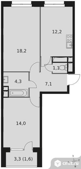 Продам 2-комн. квартиру 58.3 кв.м.. Фото 1.