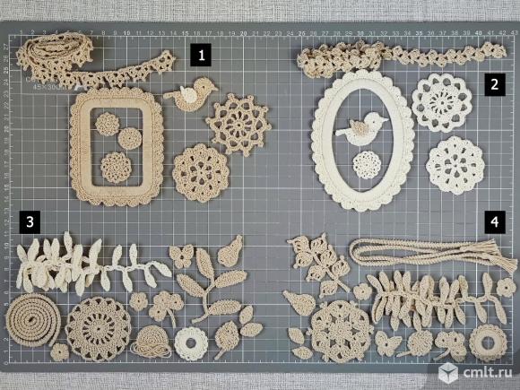 Вязаные аппликации. Декор для скрапбукинга. Фото 1.