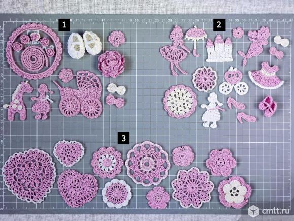 Вязаные аппликации. Декор для скрапбукинга.Детские. Фото 1.